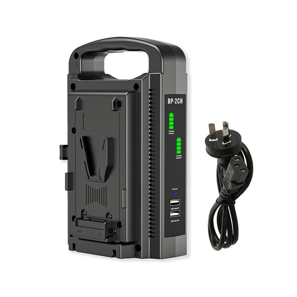 Fotolux VM-2CH V-Mount V-Lock Battery Dual Charger (with 2x USB output)